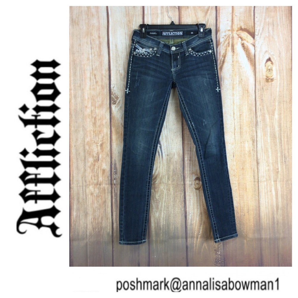 🐞Affliction Size 26 RAQUEL Skinny Leg jean